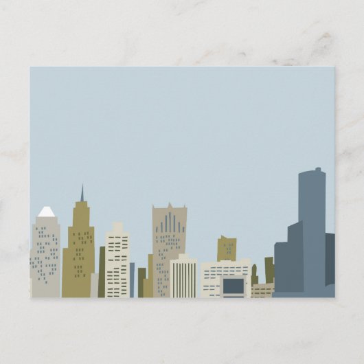 Cartoon Detroit Postkarte (Vorderseite)