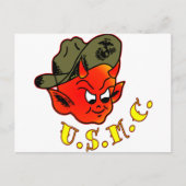 Cartoon Devil Marine Corps Postkarte (Vorderseite)