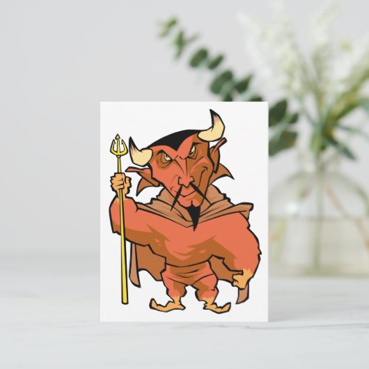 Cartoon Devil Postkarte (Stehend Vorderseite)