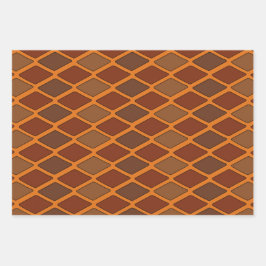 Cartoon Diamond Herbstfarben Geschenkpapier Set