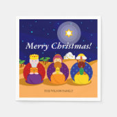 Cartoon "Die drei Könige" / "Drei Weisen", Serviette (Vorderseite)