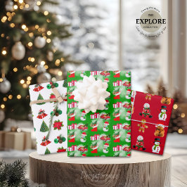 Cartoon, die Papier mit einem flachen Blatt Set vo