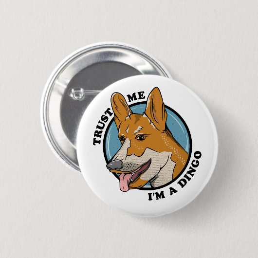Cartoon Dingo Button (Vorne & Hinten)