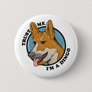 Cartoon Dingo Button