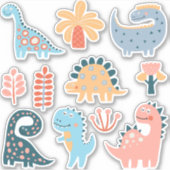 Cartoon-Dinos-Aufkleber Aufkleber (Vorderseite)