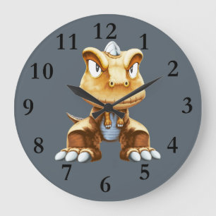 Cartoon Dinosaur Clock Große Wanduhr