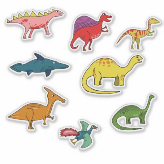 Cartoon Dinosaur Collection Set Aufkleber (Vorderseite)