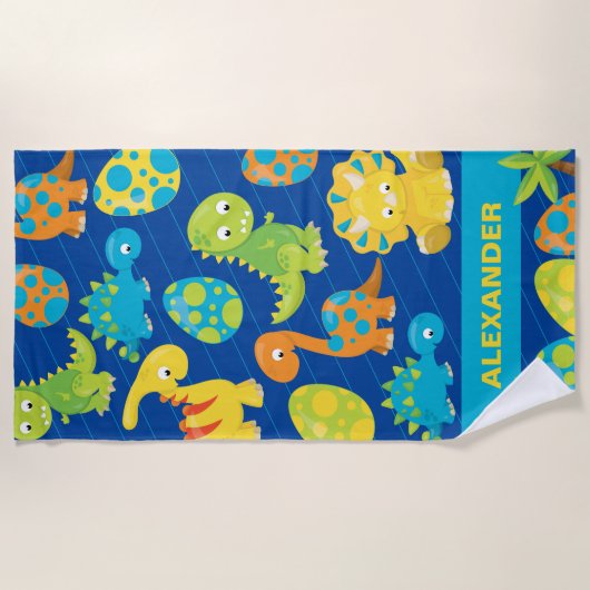 Cartoon Dinosaur Pattern Boys Sommer Strandtuch (Vorderseite)