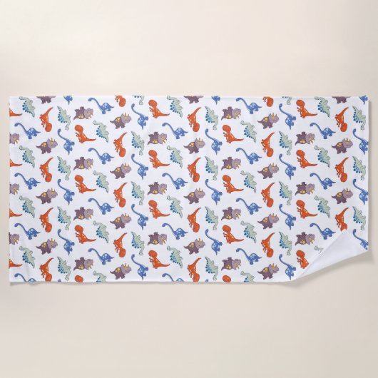 Cartoon Dinosaur Pattern Strandtuch (Vorderseite)