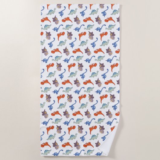 Cartoon Dinosaur Pattern Strandtuch (Vorderseite)
