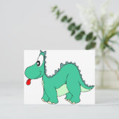 Cartoon Dinosaur Postkarte (Stehend Vorderseite)