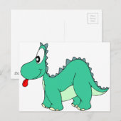Cartoon Dinosaur Postkarte (Vorne/Hinten)