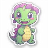 Cartoon-Dinosaurier-Abbildung Aufkleber (Vorderseite)
