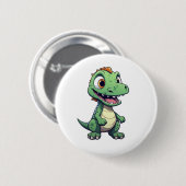 Cartoon-Dinosaurier-Abbildung Button (Vorne & Hinten)