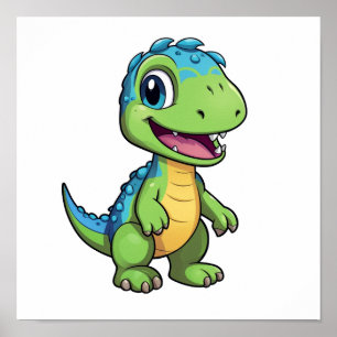 Cartoon-Dinosaurier-Abbildung Poster