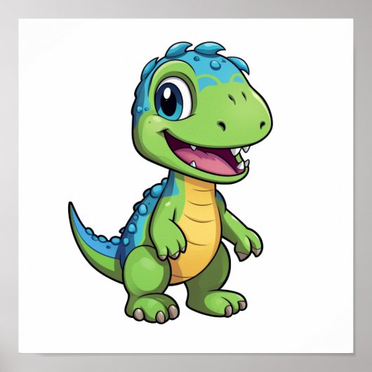 Cartoon-Dinosaurier-Abbildung Poster (Vorne)