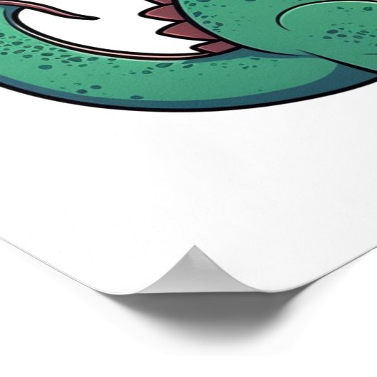 Cartoon-Dinosaurier-Abbildung Poster (Ecke)