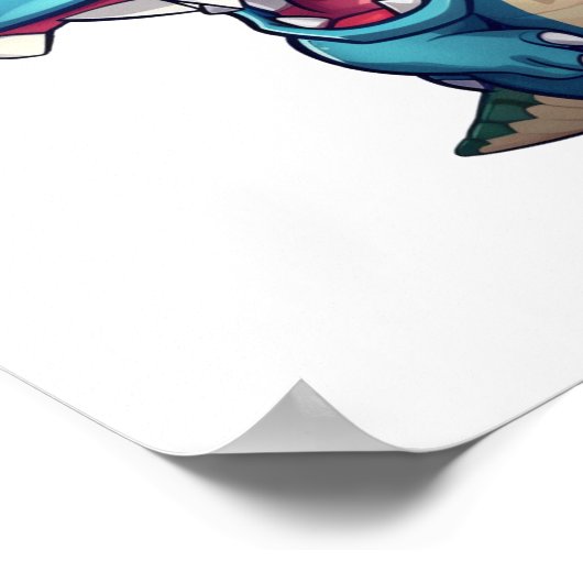 Cartoon-Dinosaurier-Abbildung Poster (Ecke)