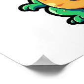 Cartoon-Dinosaurier-Abbildung Poster (Ecke)