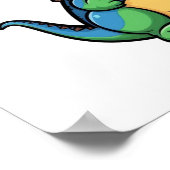 Cartoon-Dinosaurier-Abbildung Poster (Ecke)