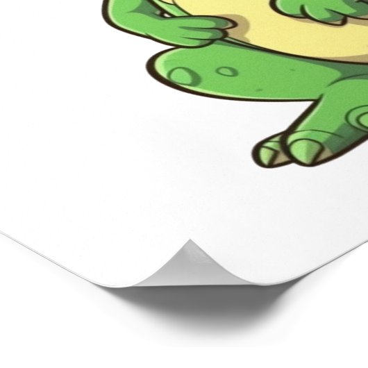 Cartoon-Dinosaurier-Abbildung Poster (Ecke)