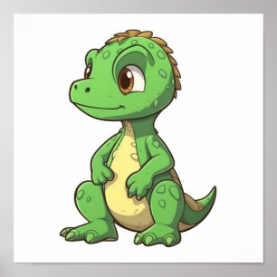 Cartoon-Dinosaurier-Abbildung Poster
