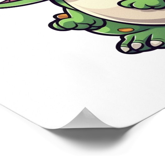 Cartoon-Dinosaurier-Abbildung Poster (Ecke)