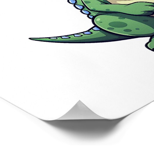 Cartoon-Dinosaurier-Abbildung Poster (Ecke)