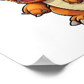 Cartoon-Dinosaurier-Abbildung Poster (Ecke)