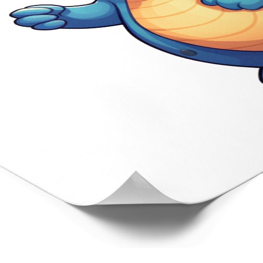 Cartoon-Dinosaurier-Abbildung Poster (Ecke)