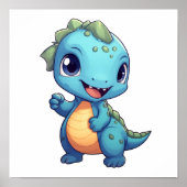 Cartoon-Dinosaurier-Abbildung Poster (Vorne)