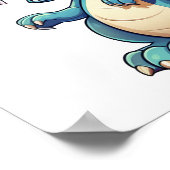 Cartoon-Dinosaurier-Abbildung Poster (Ecke)