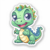 Cartoon Dinosaurier Aufkleber (Vorderseite)