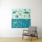 Cartoon Dinosaurier: Land & Meer Set Wandteppich (Beispiel)