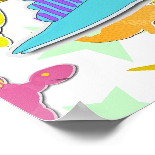 Cartoon Dinosaurier Poster (Ecke)