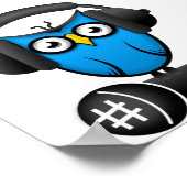 Cartoon DJ OWL Poster (Ecke)
