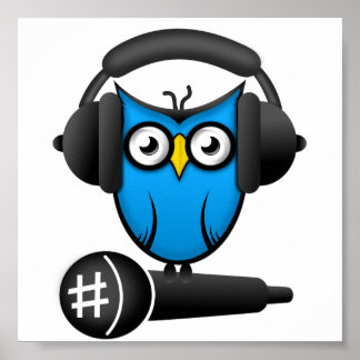 Cartoon DJ OWL Poster