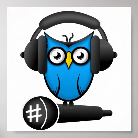 Cartoon DJ OWL Poster (Vorne)
