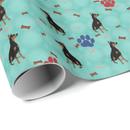 Cartoon Doberman Geschenkpapier