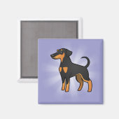 Cartoon Doberman Pinscher (Diskettenohren) Magnet (Vorderseite/Rückseite)