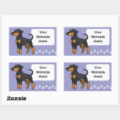 Cartoon Doberman Pinscher (Diskettenohren) Rechteckiger Aufkleber (Blatt)