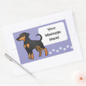 Cartoon Doberman Pinscher (Diskettenohren) Rechteckiger Aufkleber (Umschlag)