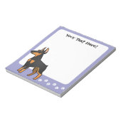 Cartoon Doberman Pinscher (spitze Ohren) Notizblock (Rotiert)