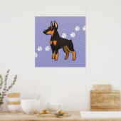 Cartoon Doberman Pinscher (spitze Ohren) Poster (Küche)