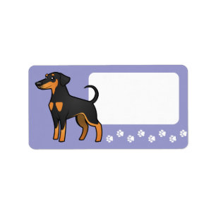Cartoon-DobermannPinscher (schlaffe Ohren) Adressaufkleber