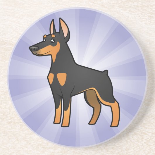 Cartoon-DobermannPinscher (spitze Ohren) Untersetzer (Vorne)