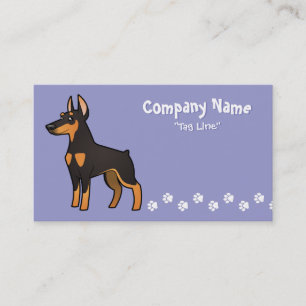 Cartoon-DobermannPinscher (spitze Ohren) Visitenkarte