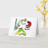 Cartoon Dog Agility Card Karte (Gelbe Blume)
