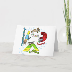 Cartoon Dog Agility Card Karte