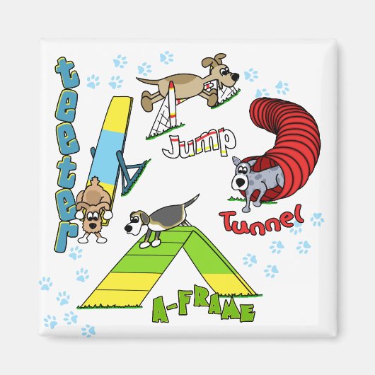 Cartoon Dog Agility Magnet (Vorne)